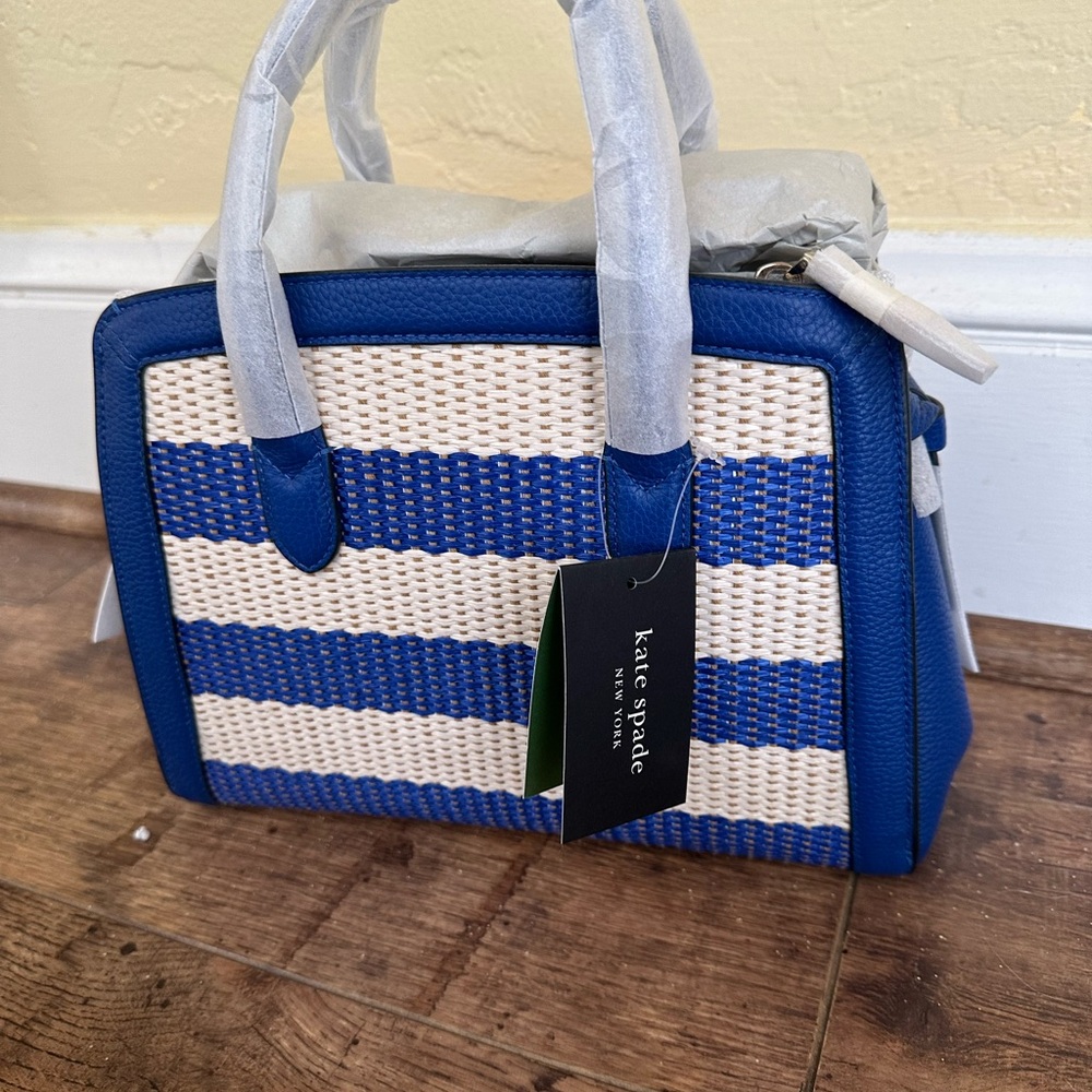 KATE SPADE BRAND NEW…Blue and Cream Satchel with Modern Design and DUST BAG - Picture 4 of 7